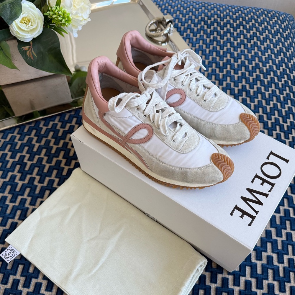 LOEWE Flow Runner in mixed nylon and suede EU 38 US 8